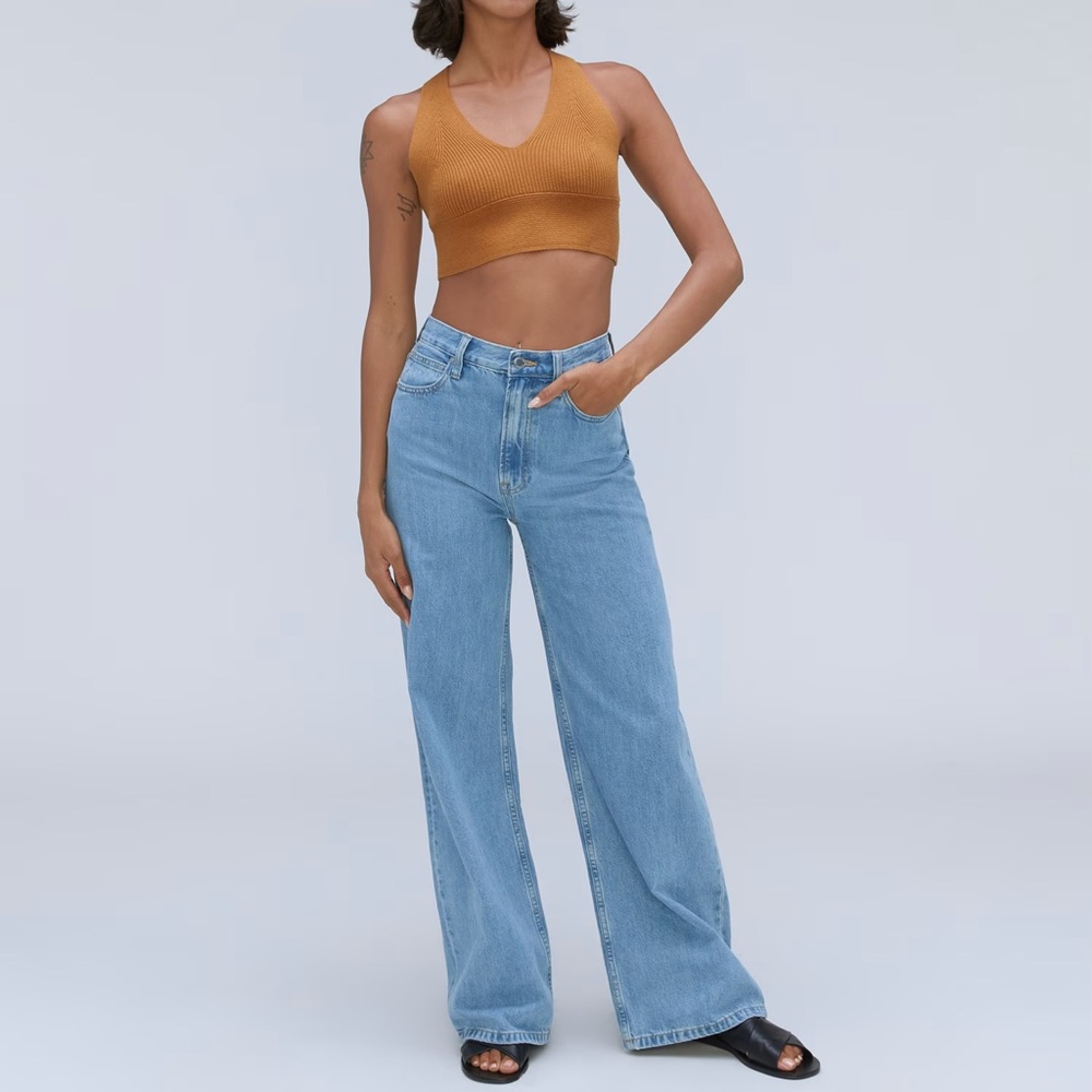Everlane Sky Blue Wide Leg Jeans